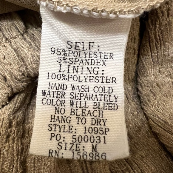 In February Beige‎ Textured Elastic Waist Wide Leg Comfy Pants Size M - Picture 12 of 12